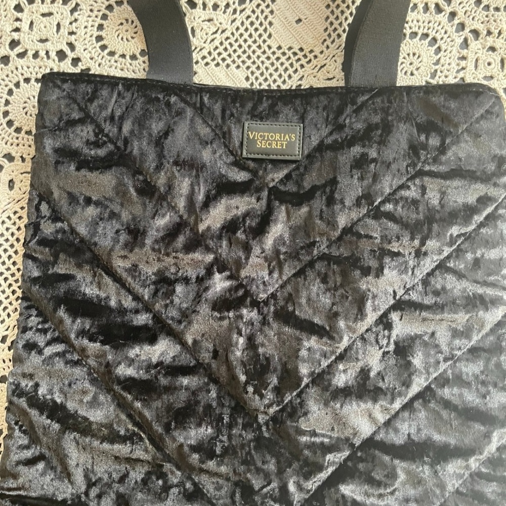 Victoria's Secret Black Quilted Tote Bag